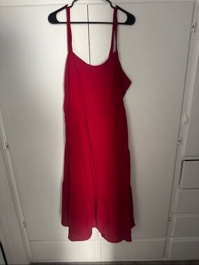 Pinup Couture Red Spaghetti-Strap Tiered Sundress